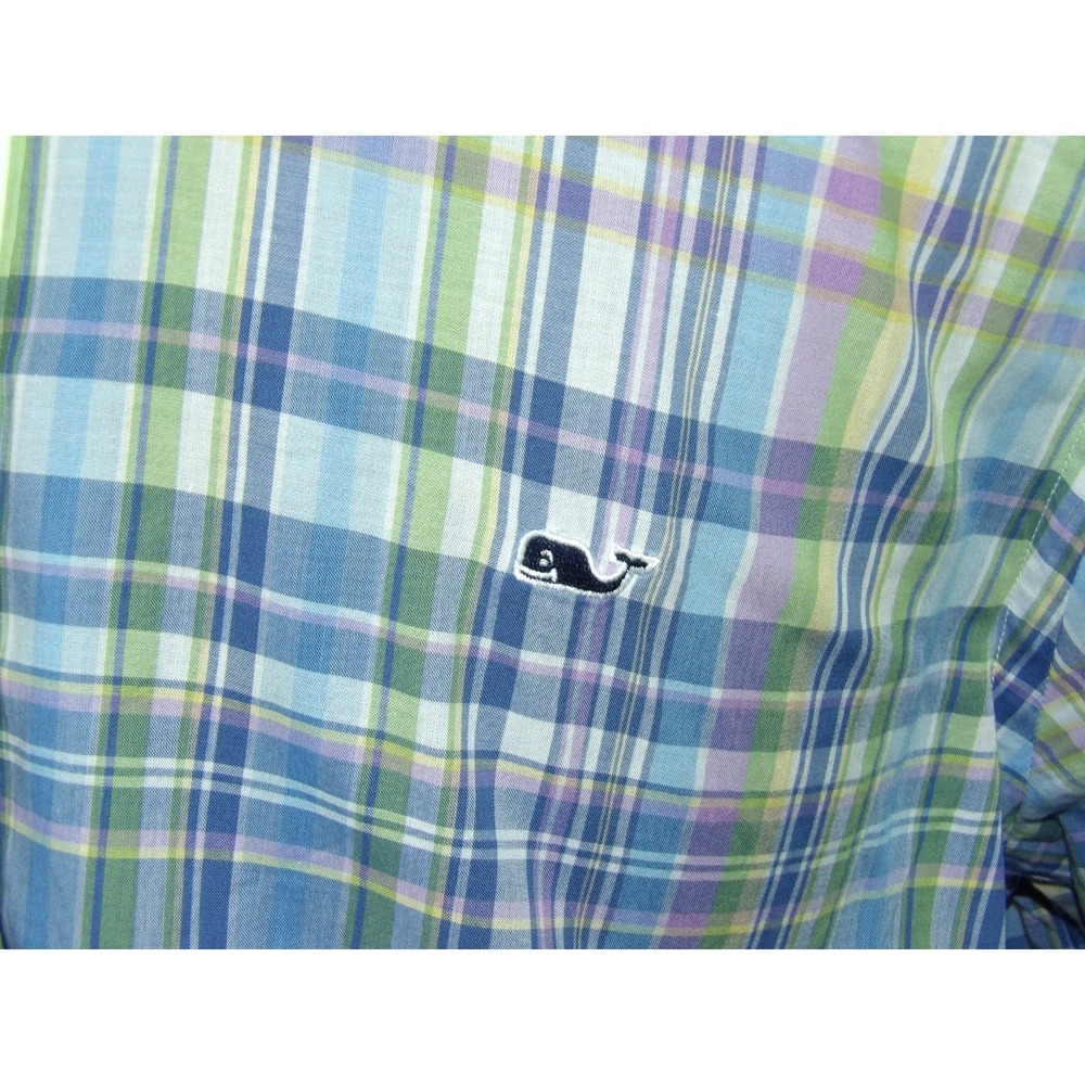 Vineyard Vines Long Sleeved Plaid Slim Fit Button Up Whale Shirt Men's XL - Picture 4 of 6